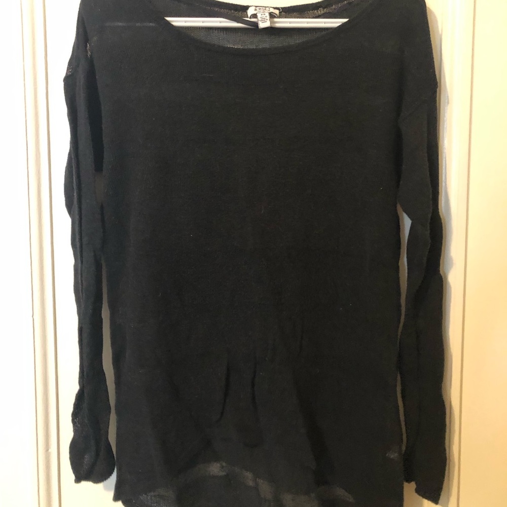 Black striped see through sweater